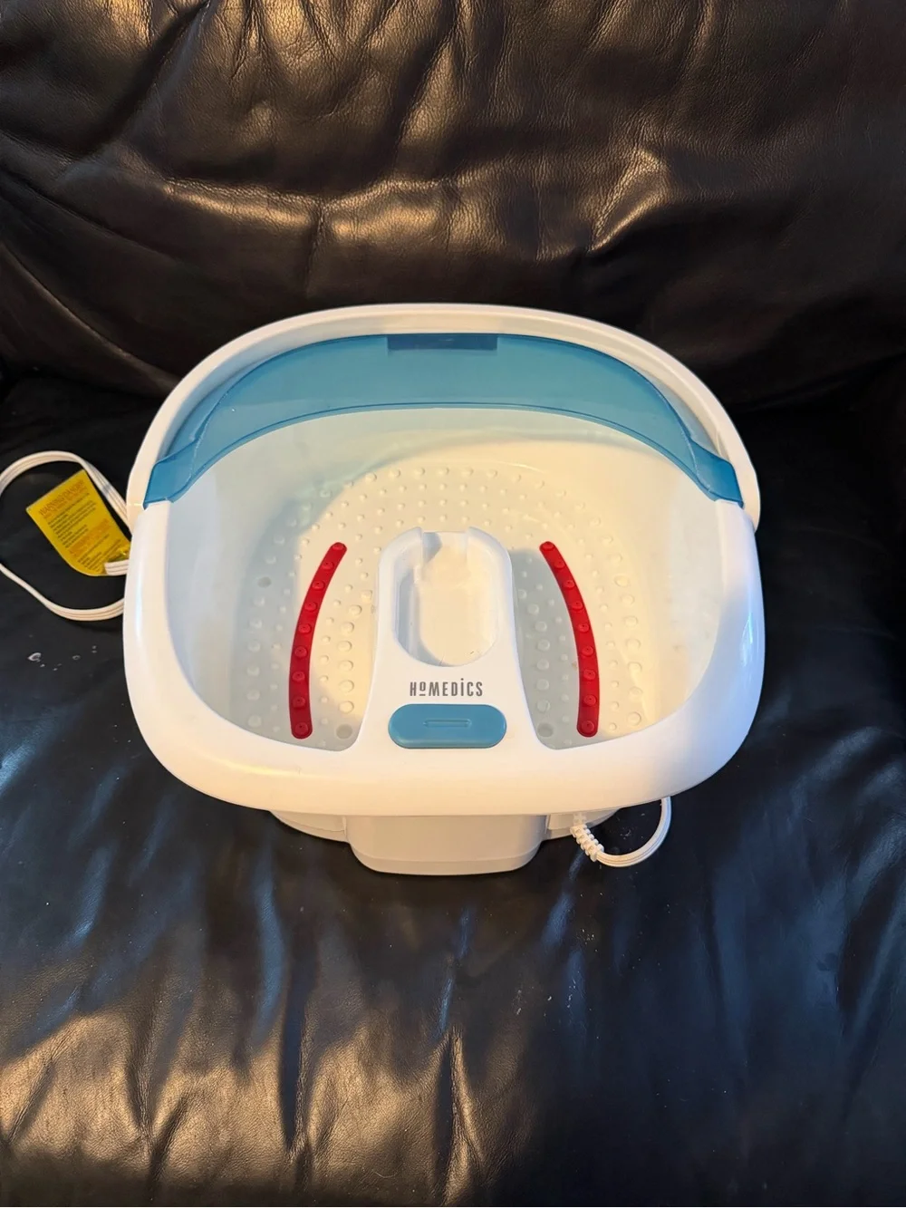 Homedics Kids Foot Spa Basin in White with Light Blue and Red Accents